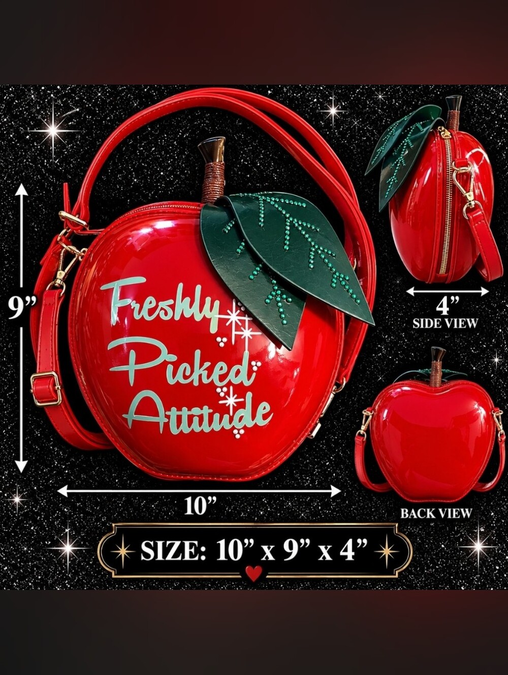 Freshly Picked Red Apple Crossbody Purse